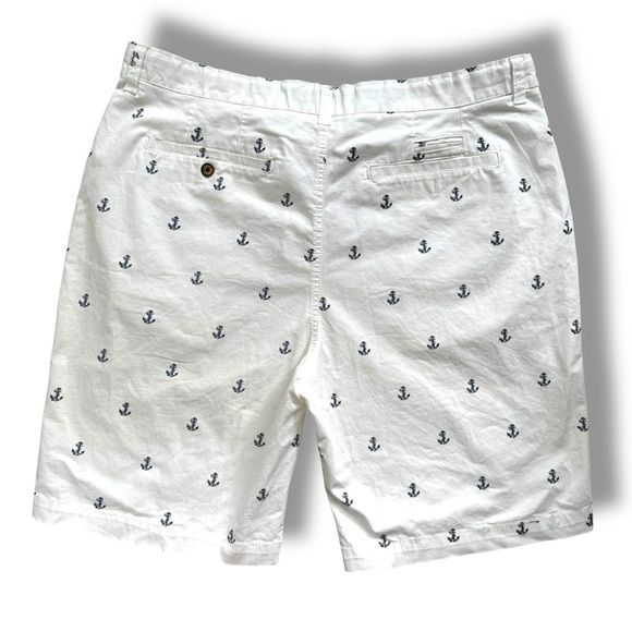 White Anchor Print Men Shorts US38 - Picture 2 of 4